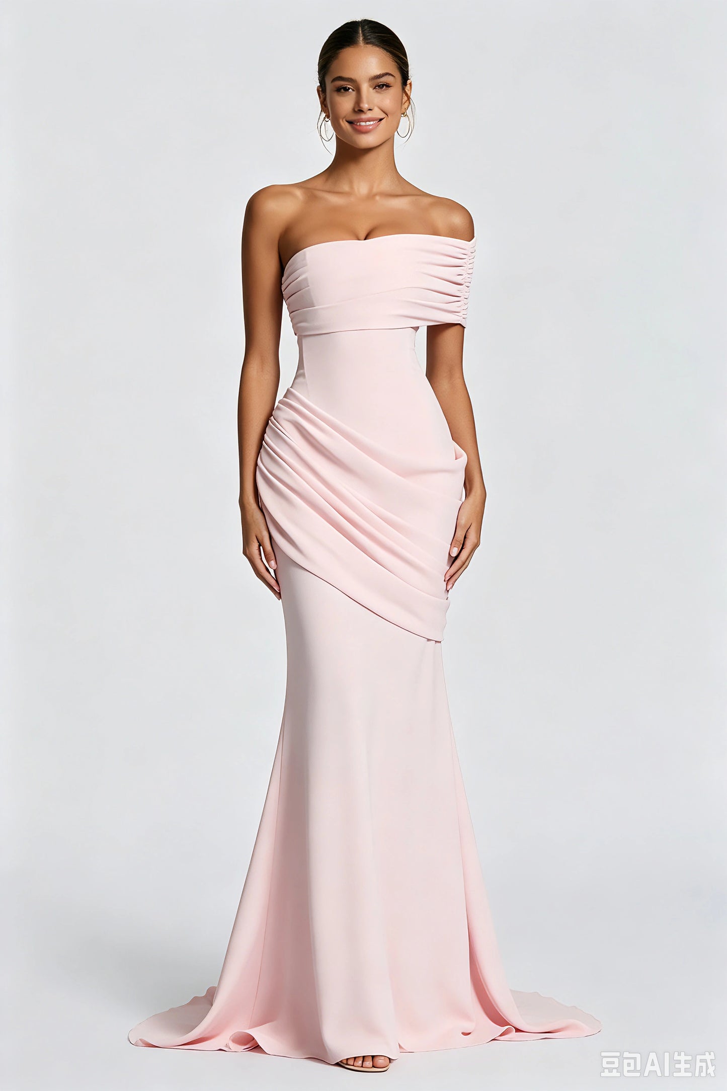 Off Shoulder Pleated Tunic Fashion Dress