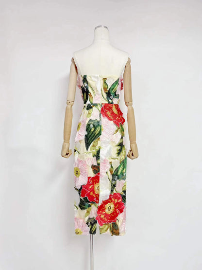 Alba Off-Shoulder Appliqué Dress