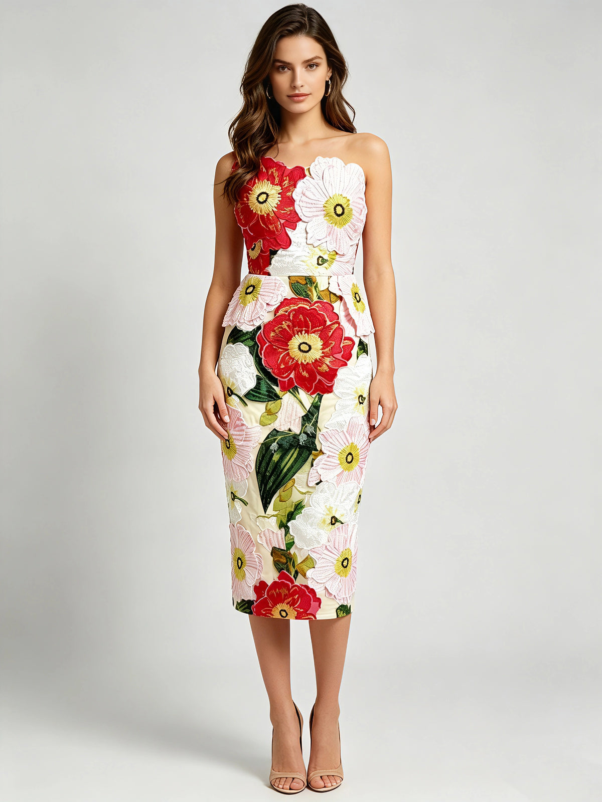 Alba Off-Shoulder Appliqué Dress