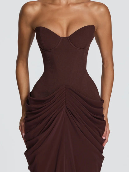 Off Shoulder Tunic Pleated Elegant Dress