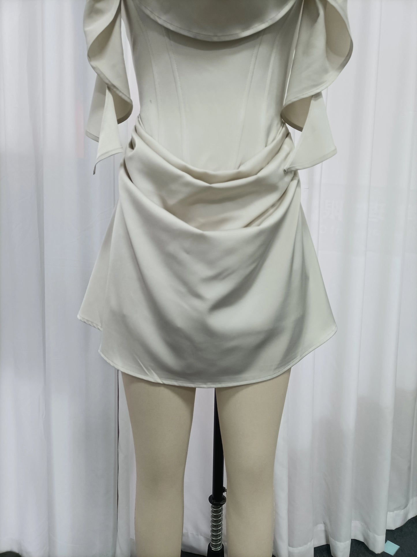 TWOTWINSTYLE Off Shoulder Tunic Spliced Metal Chic Dress