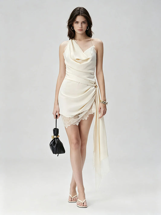 Mara Lace Asymmetrical Dress