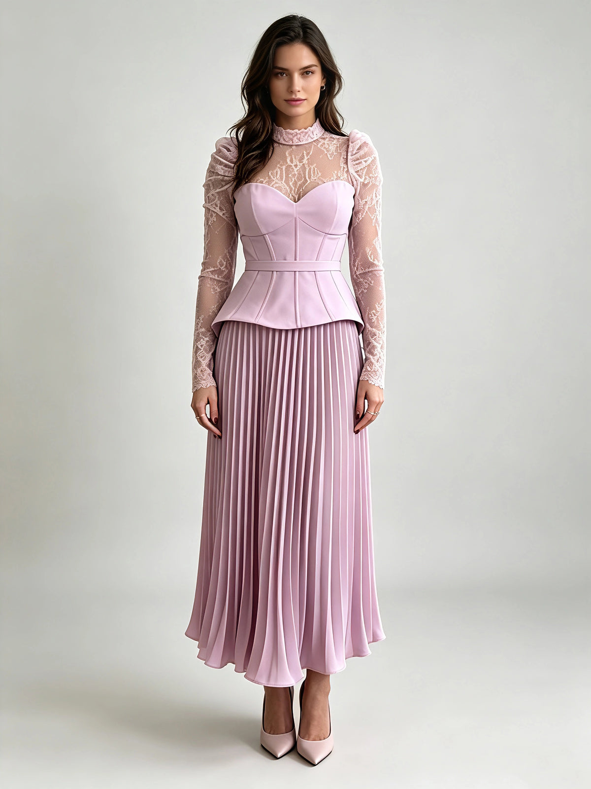 Aurora Lace Ruched Dress
