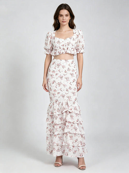 Elina Ruffle Panelled Dress