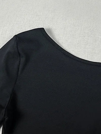 Violette Round-Neck Long-Sleeve Dress