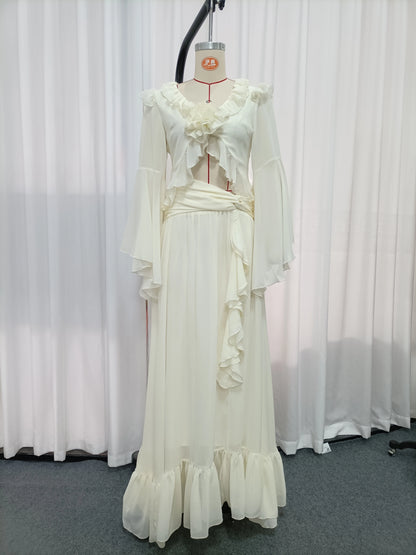 Carmen Round-Neck Long-Sleeve Dress