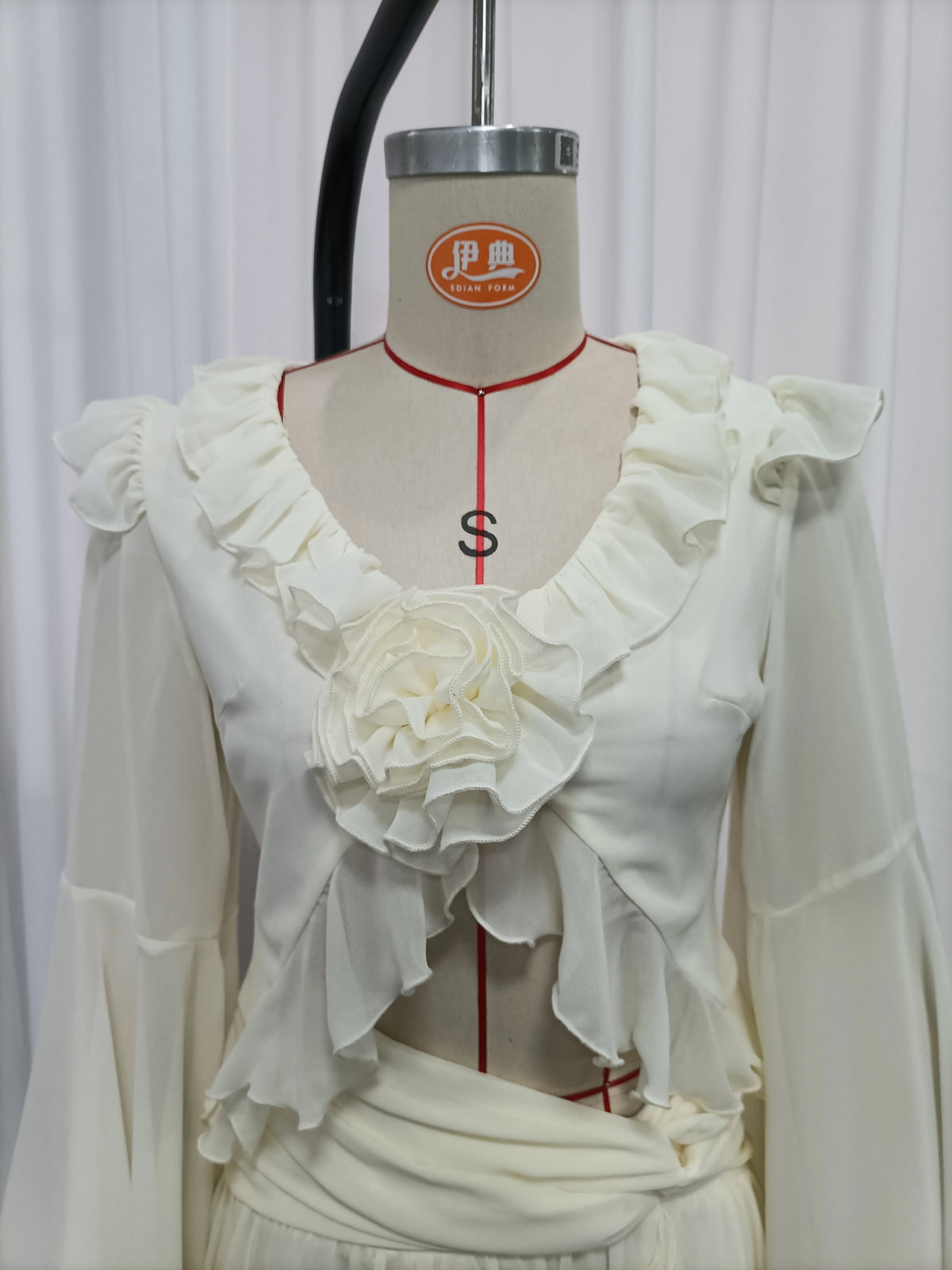 Carmen Round-Neck Long-Sleeve Dress