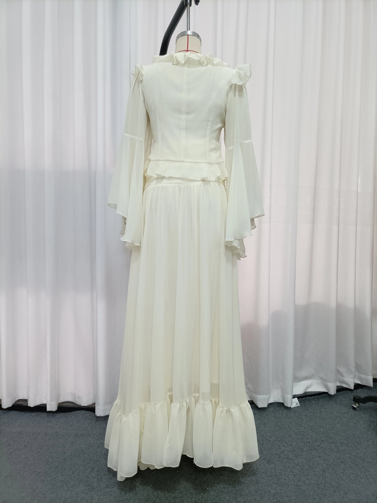 Carmen Round-Neck Long-Sleeve Dress
