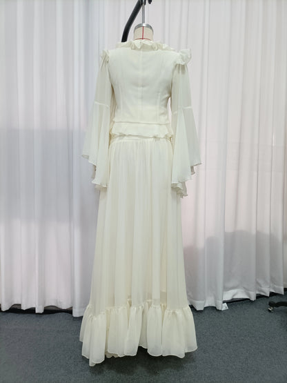 Carmen Round-Neck Long-Sleeve Dress