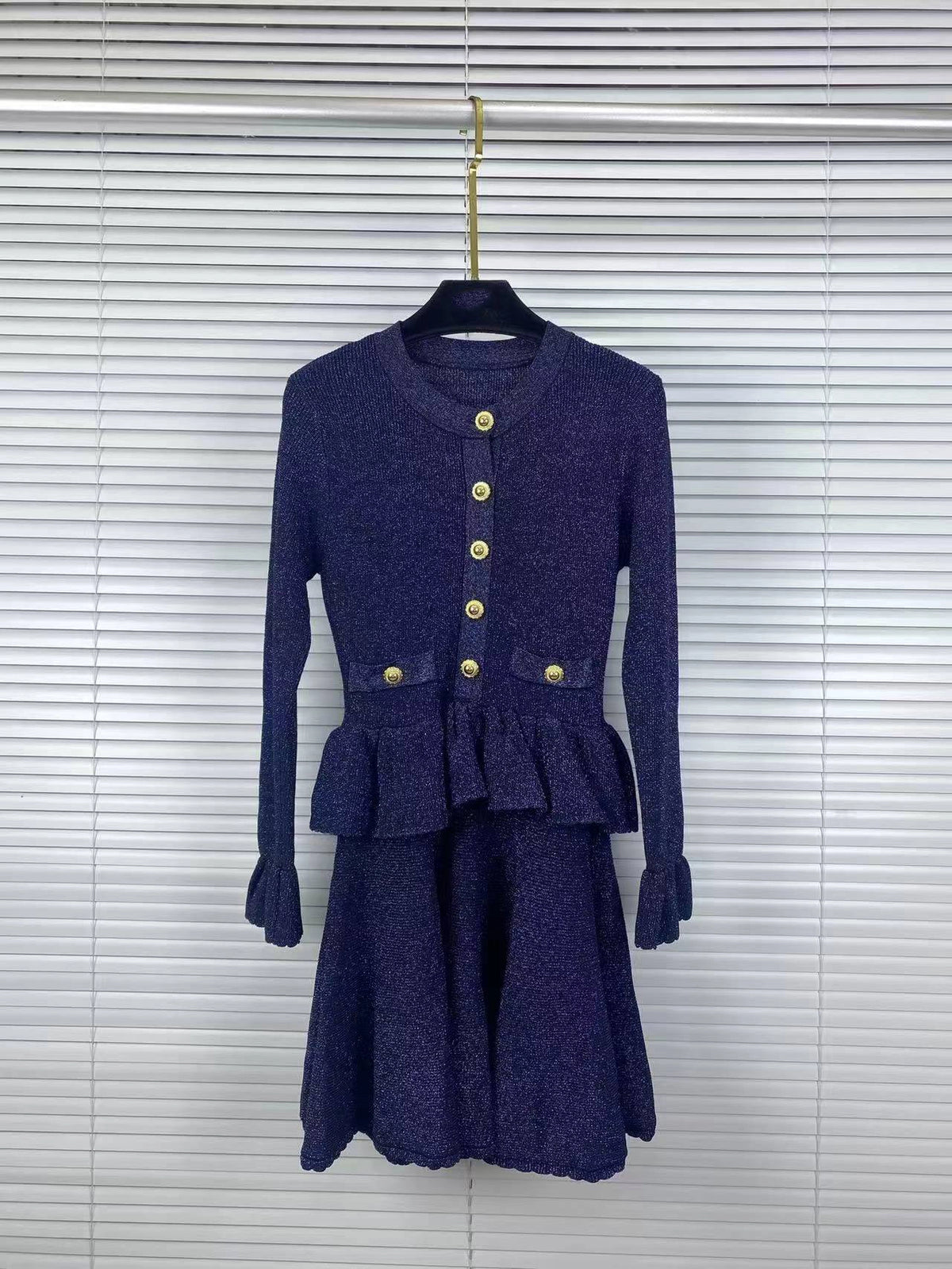 Adeline Round-Neck Buttoned Dress