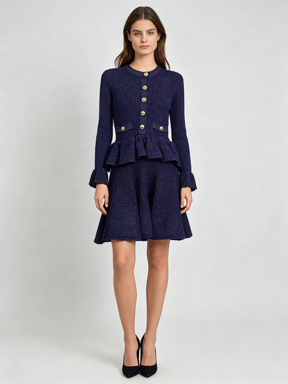 Adeline Round-Neck Buttoned Dress
