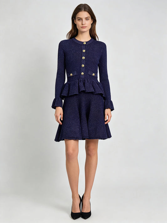 Adeline Round-Neck Buttoned Dress