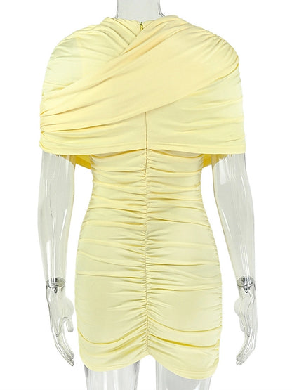 Sabine Round-Neck Pleated Dress