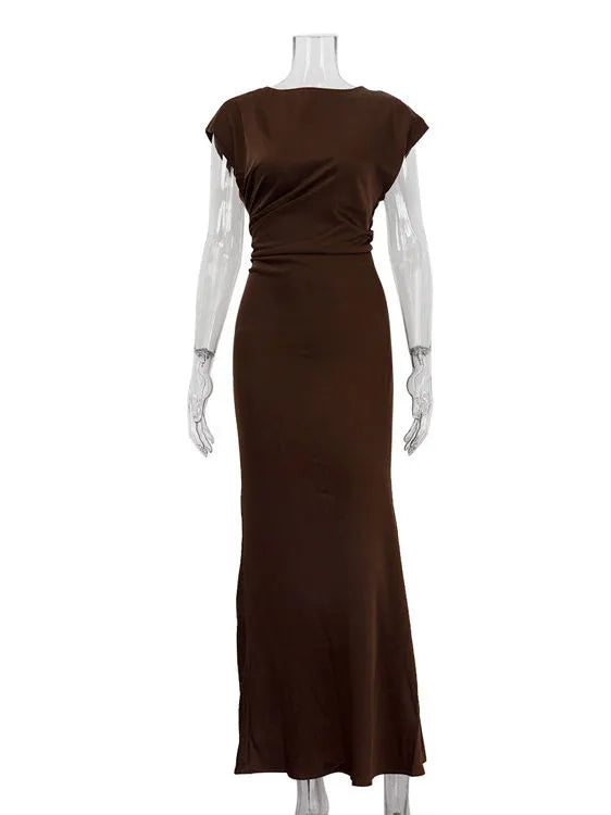 Aletta Round-Neck Sleeveless Maxi Dress