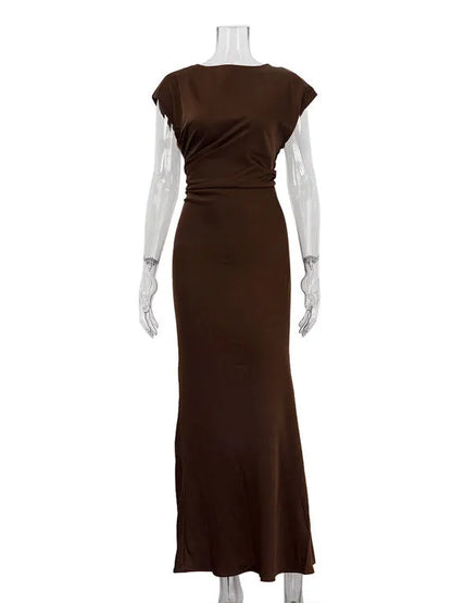 Aletta Round-Neck Sleeveless Maxi Dress