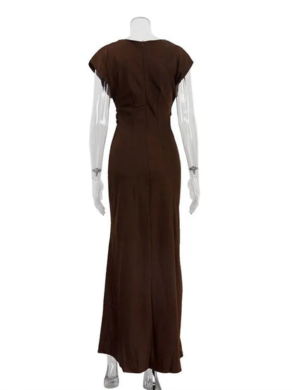 Aletta Round-Neck Sleeveless Maxi Dress