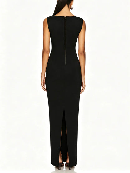 Acacia Pleated Metallic Dress