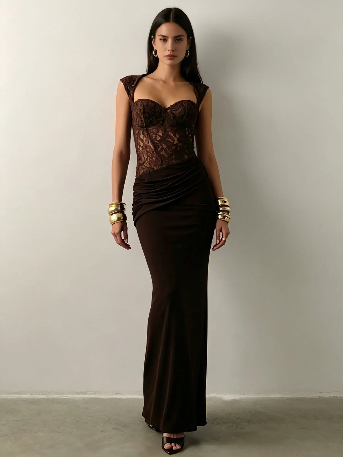Vienna Lace Ruched Dress