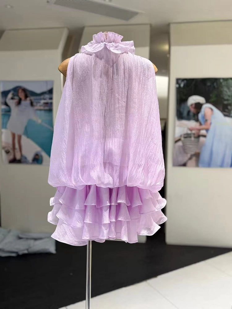Anthea Çiçekli Fırfırlı Mini Elbise