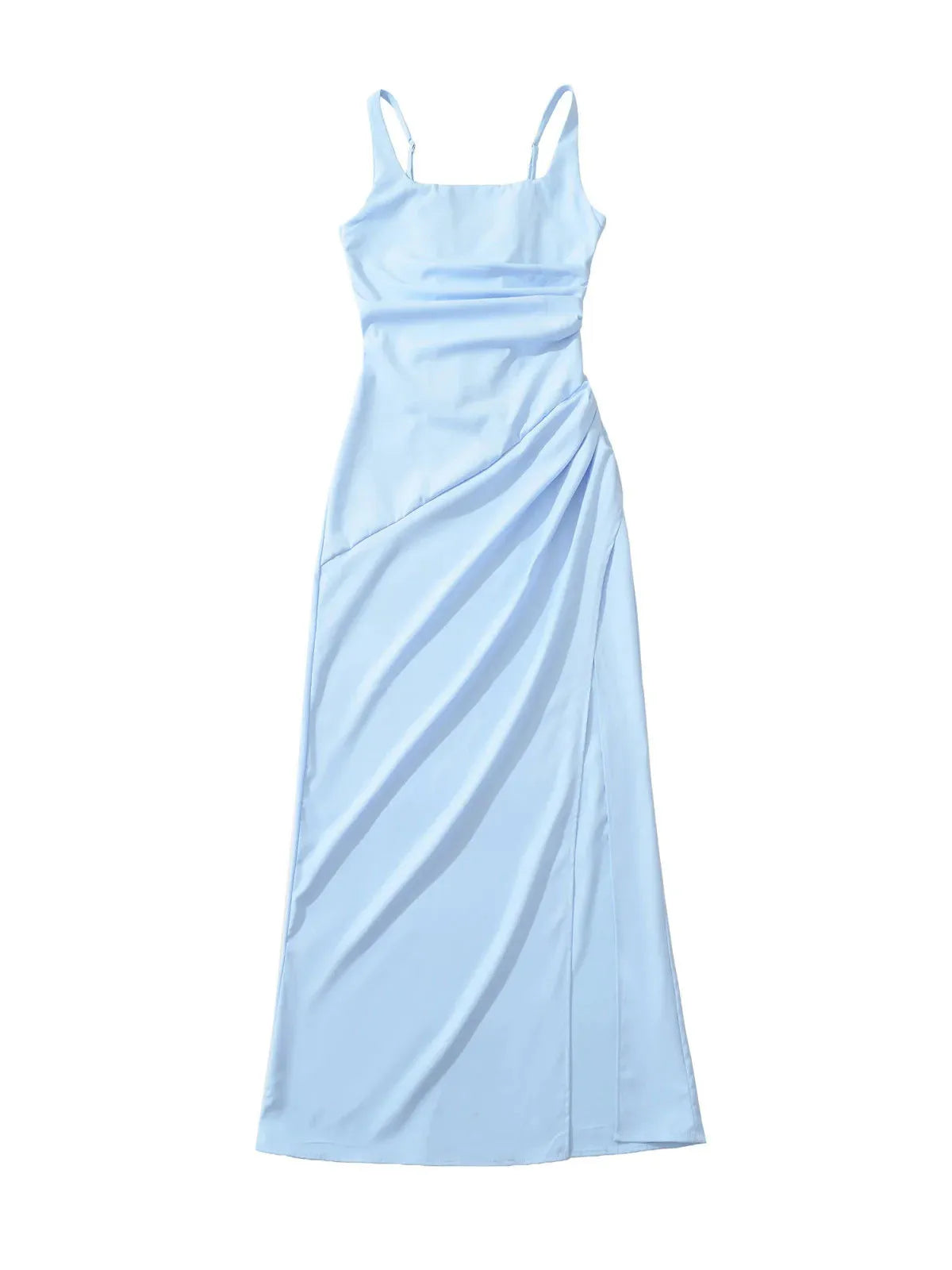 Solid Off Shoulder Tunic Side Split Elegant Dress