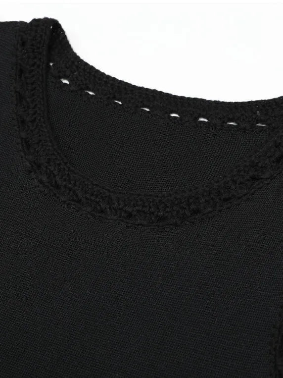 TWOTWINSTYLE Solid Sleeveles Patchwork Tassel Fashion Dress