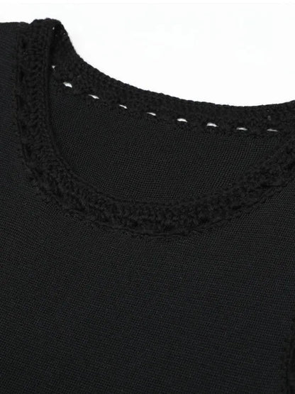 TWOTWINSTYLE Solid Sleeveles Patchwork Tassel Fashion Dress