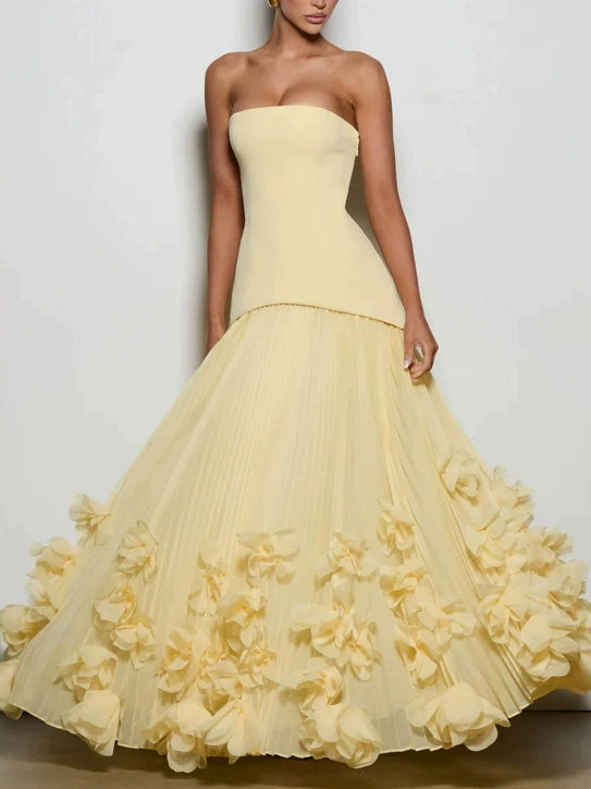 Jade Strapless Floral Dress