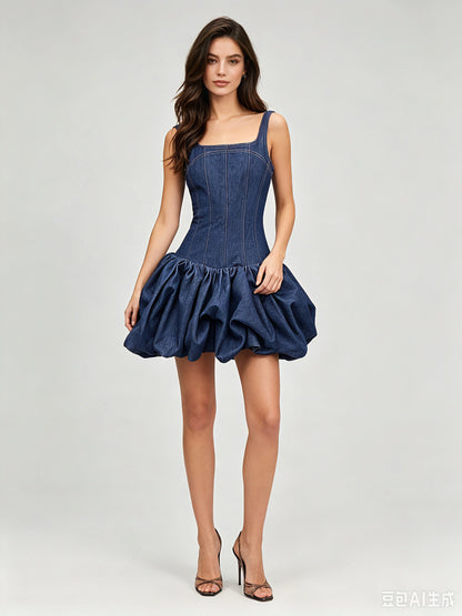 Mila Denim Corset Mini Dress