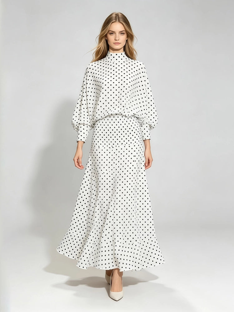 Alara High-Neck Draped Two-Piece Set