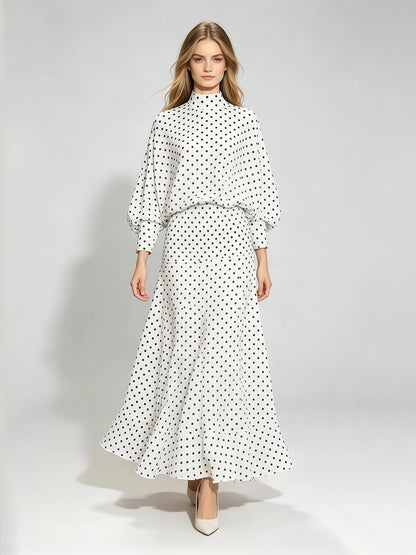 Alara High-Neck Draped Two-Piece Set