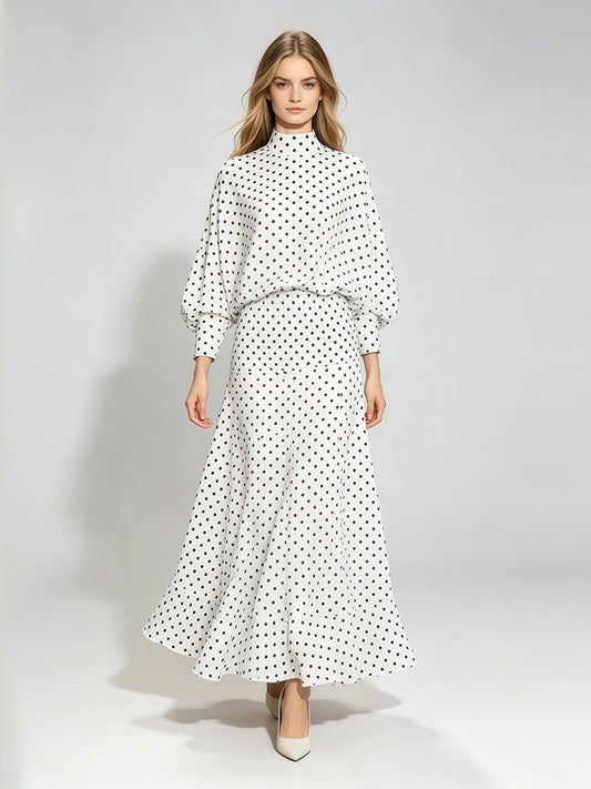 Alara High-Neck Draped Two-Piece Set