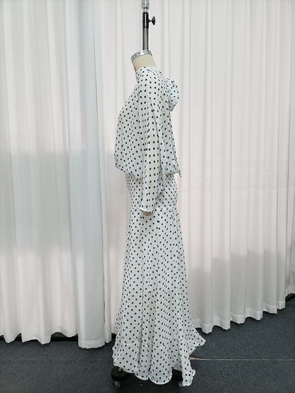 Alara High-Neck Draped Two-Piece Set