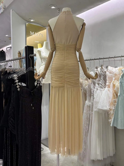 Bruna Balıkçı Yaka Pilili Elbise