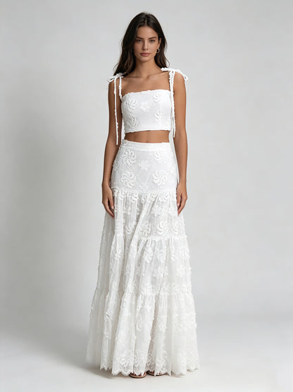 Bianca Lace Panelled Two-Piece Set