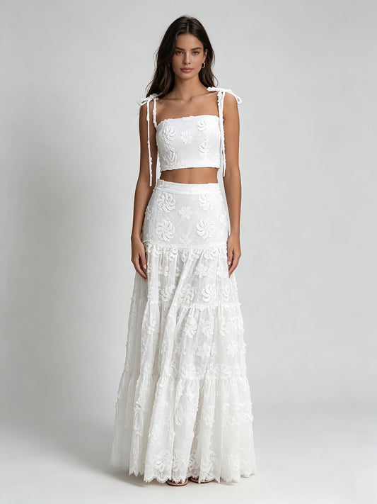 Bianca Lace Panelled Two-Piece Set