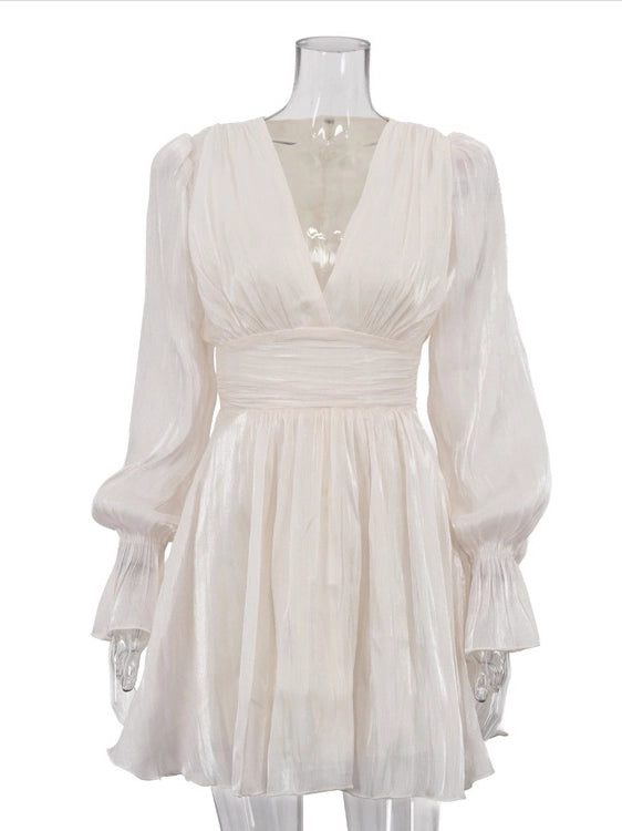 Anouk V-Neck Pleated Dress