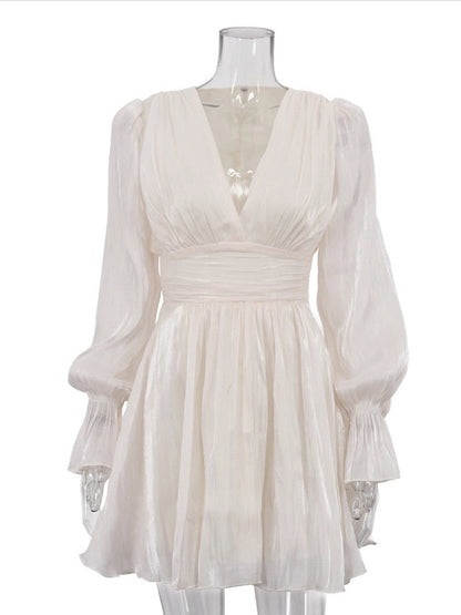 Anouk V-Neck Pleated Dress