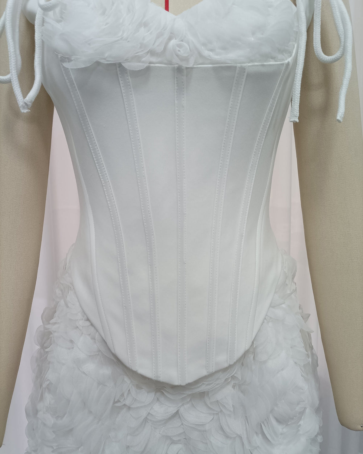 Louisa Floral-Appliqué Corset Two-Piece Set