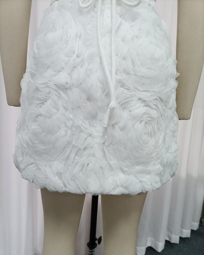 Louisa Floral-Appliqué Corset Two-Piece Set