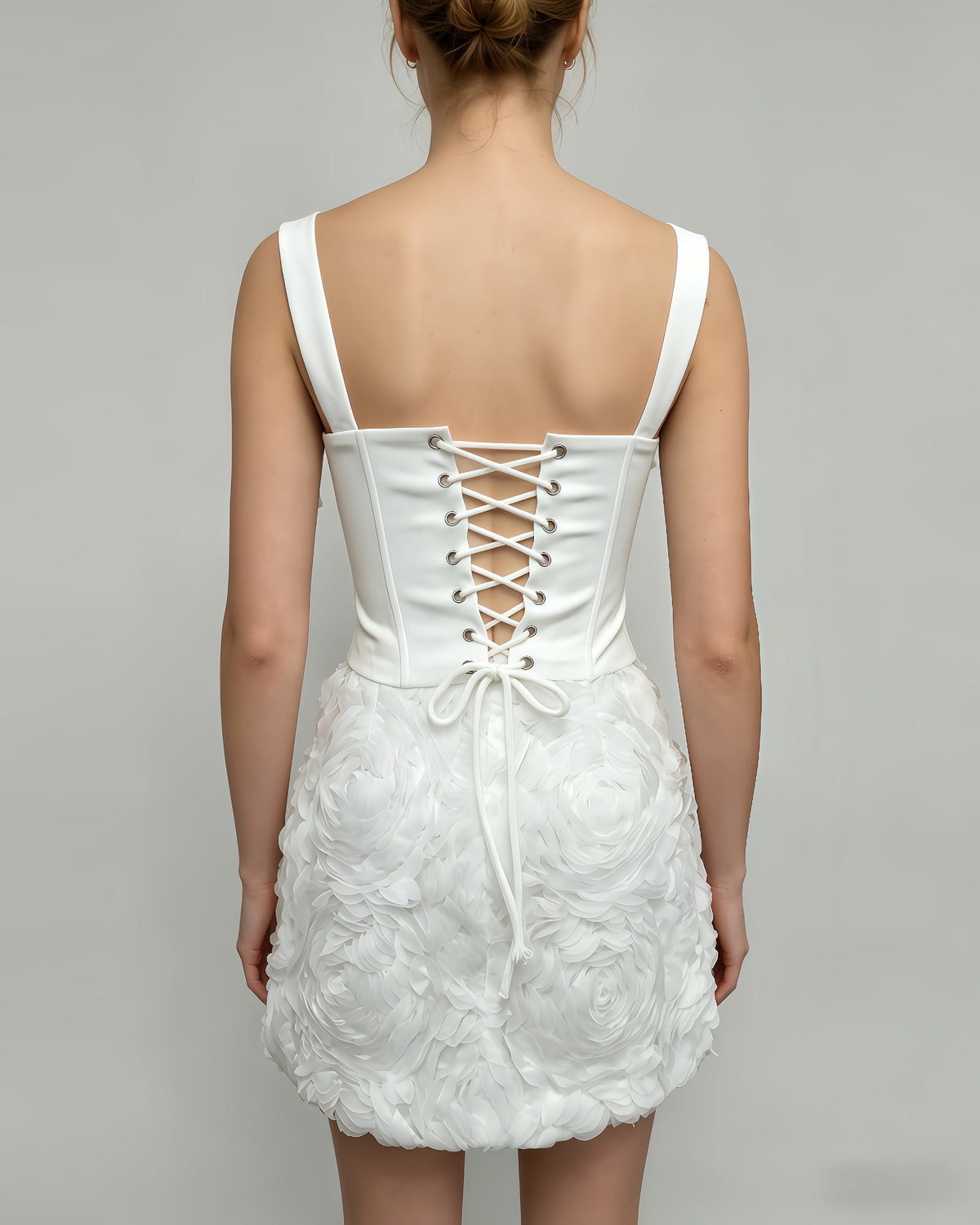 Louisa Floral-Appliqué Corset Two-Piece Set