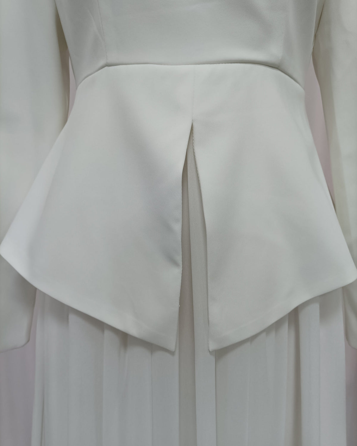 Leonora High-Neck Peplum Maxi Dress
