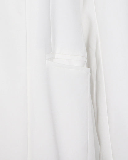 White Longline Single-Button Trench Coat