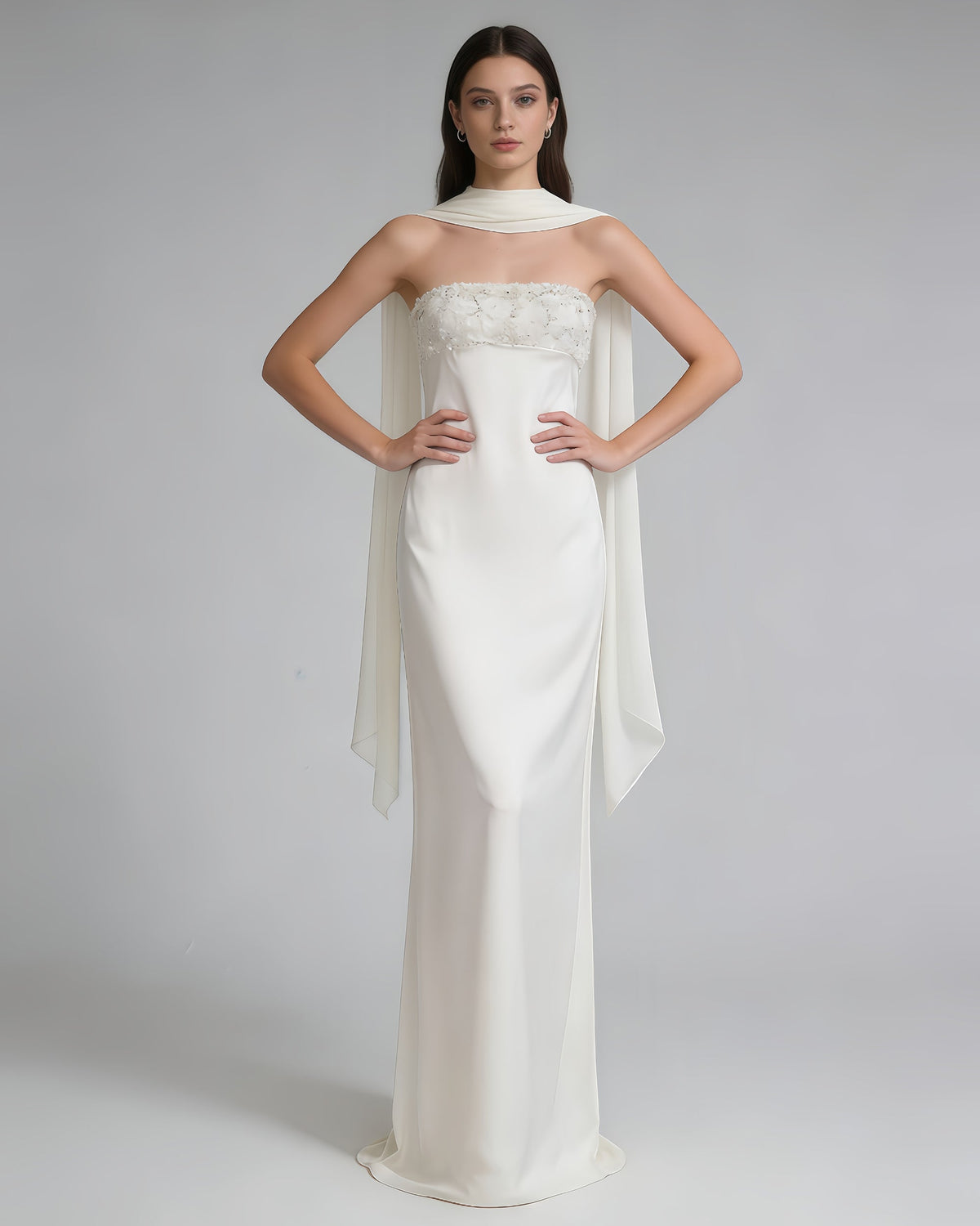 Keira Strapless Beaded Maxi Dress