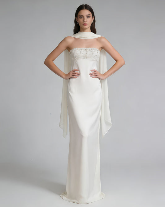 Keira Strapless Beaded Maxi Dress