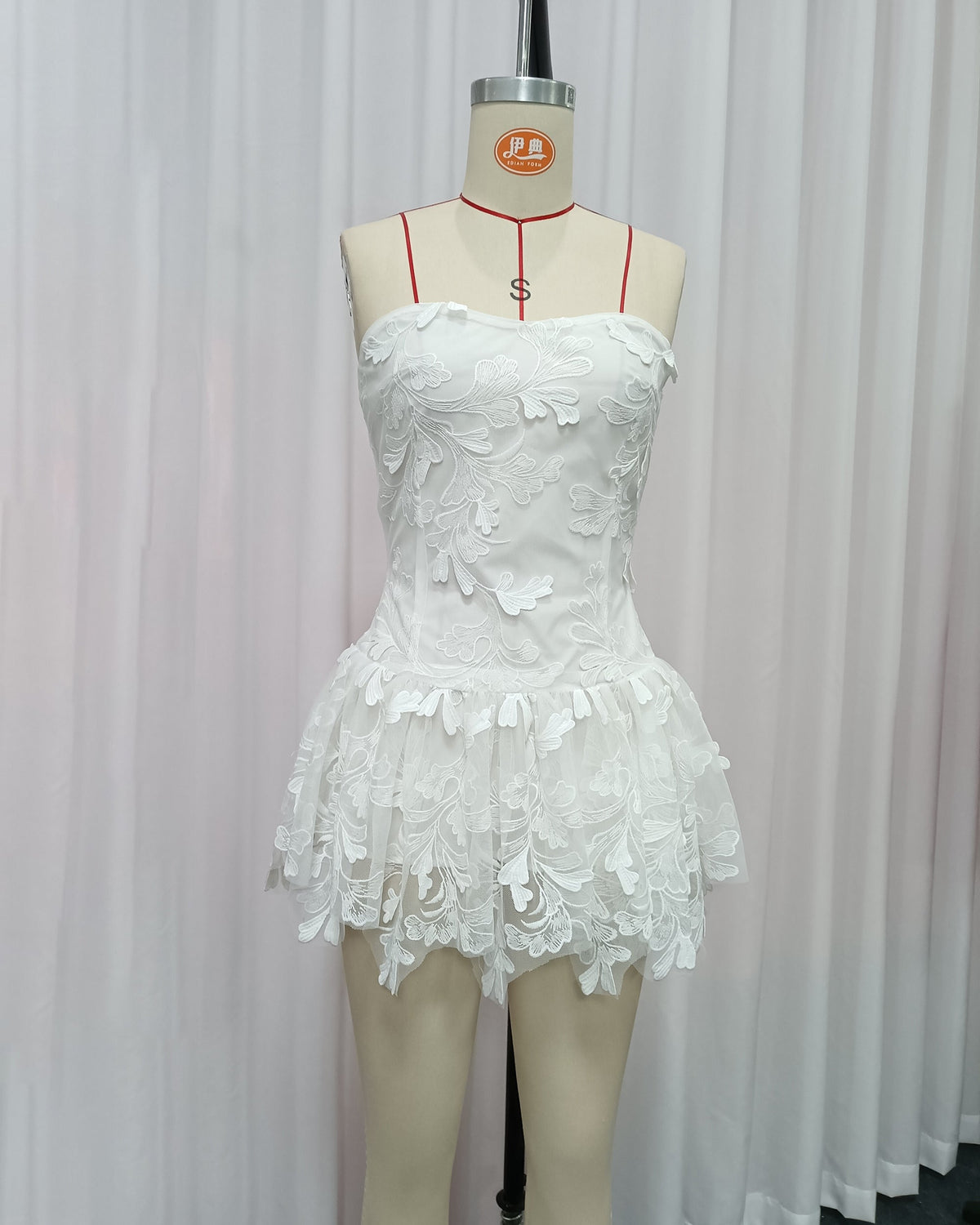 Magnolia Strapless Embroidered Mini Dress