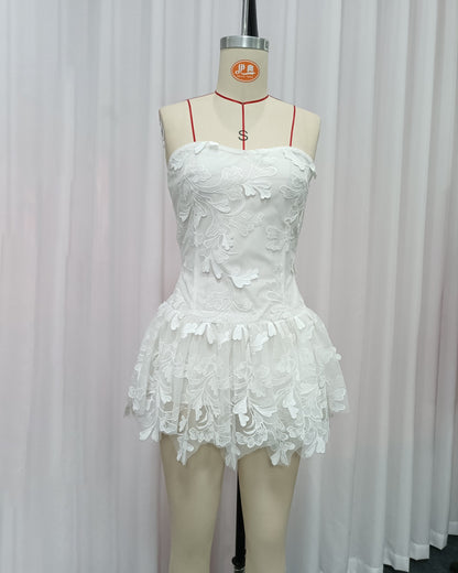 Magnolia Strapless Embroidered Mini Dress