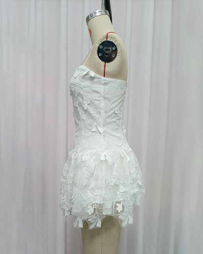 Magnolia Strapless Embroidered Mini Dress