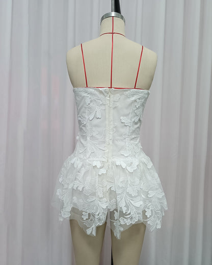 Magnolia Strapless Embroidered Mini Dress