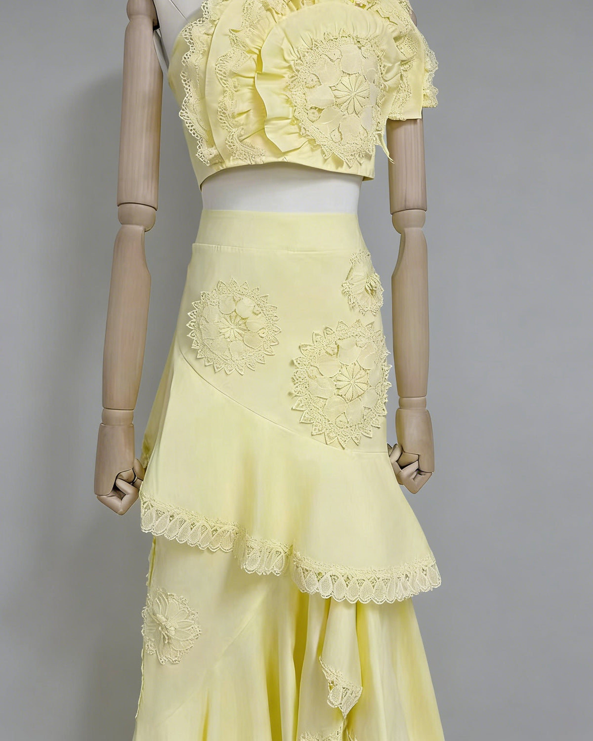 Lola One-Shoulder Crochet Two-Piece Set