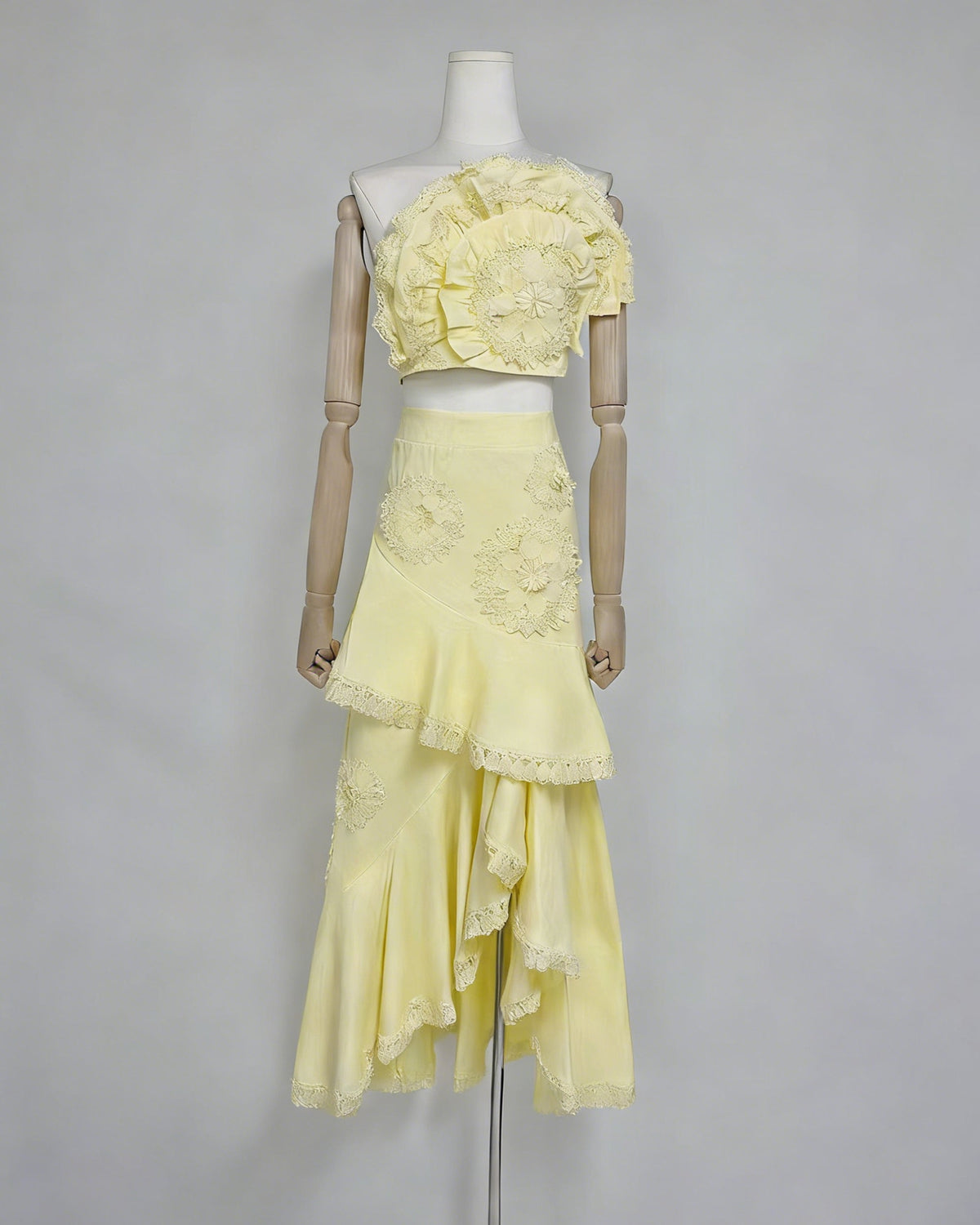 Lola One-Shoulder Crochet Two-Piece Set